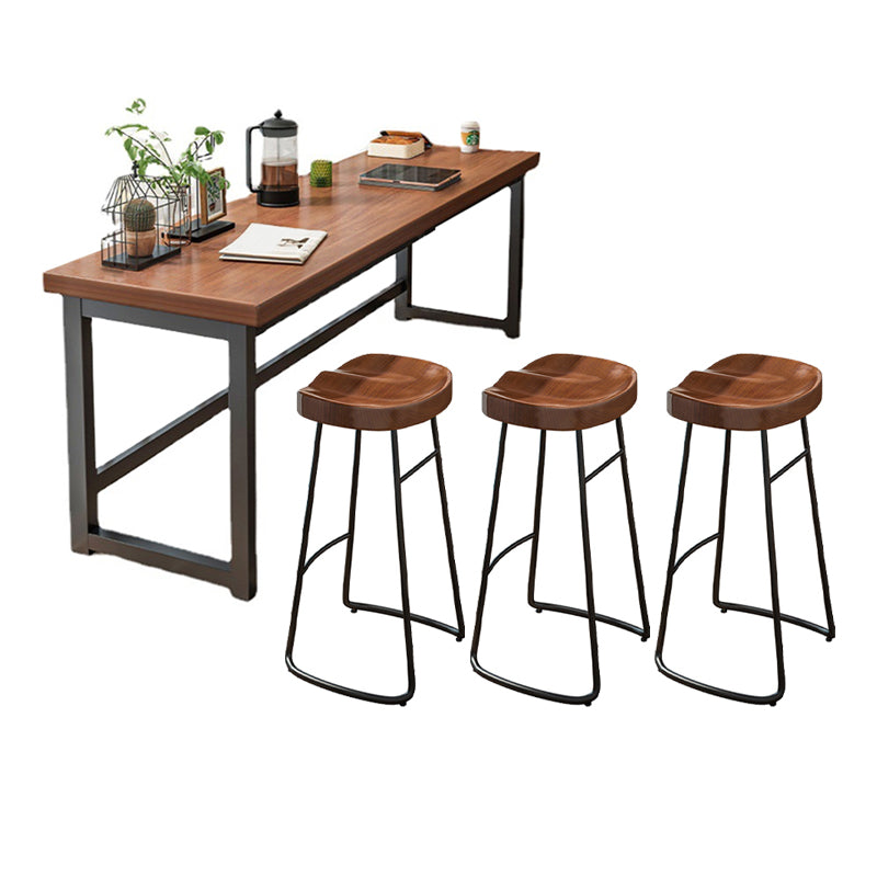 Modern Rectangle Wood Counter Table 2/3/4 Pieces Bar Table Set for Balcony