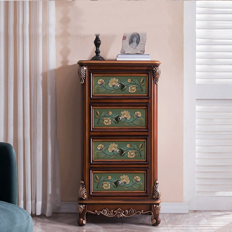 Mid-century Modern Distressed Wood Chest Rectangle Accent Chest with Drawers