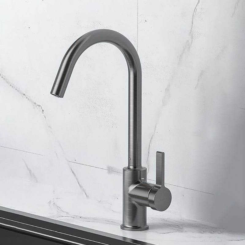 Modern Style Bar Faucet Stainless Steel Gooseneck Lever Handle Bar Faucet