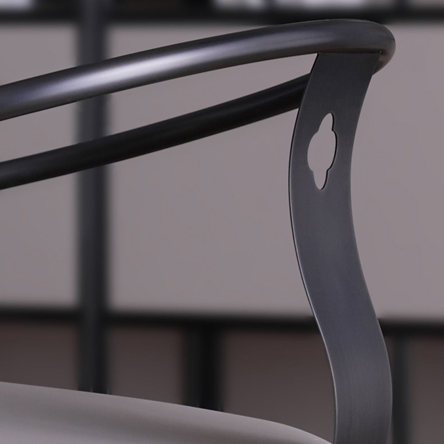 Glam Style Dining Chair Upholstered Arm Chair with Metal Base