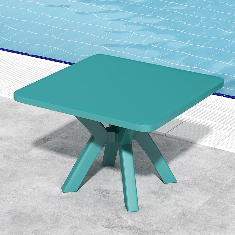 Waterproof Courtyard Table Modern Square Shape Plastic Outdoor Table