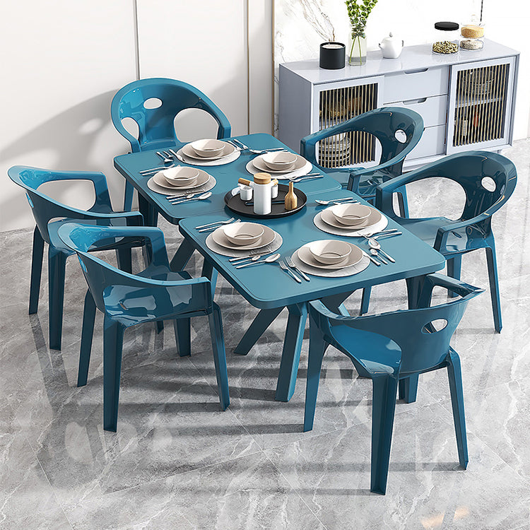 Modern Waterproof Courtyard Table Square Shape Plastic Outdoor Table