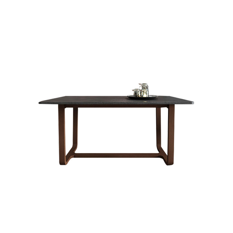 Simplicity Rectangle Dining Site Table Stone Dining Room Collection with Trestle Base