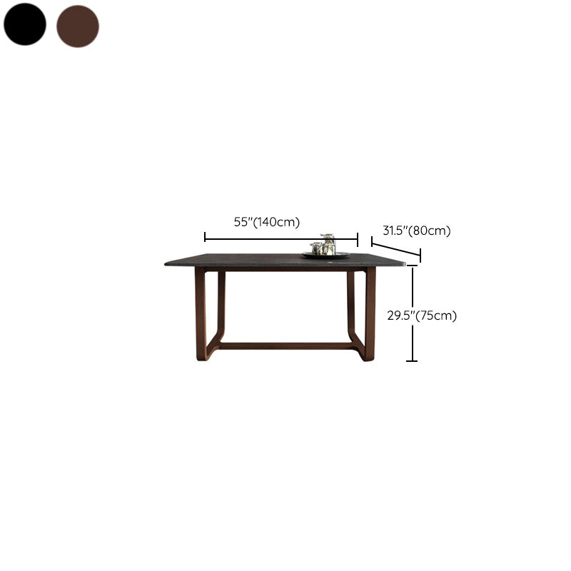 Simplicity Rectangle Dining Site Table Stone Dining Room Collection with Trestle Base