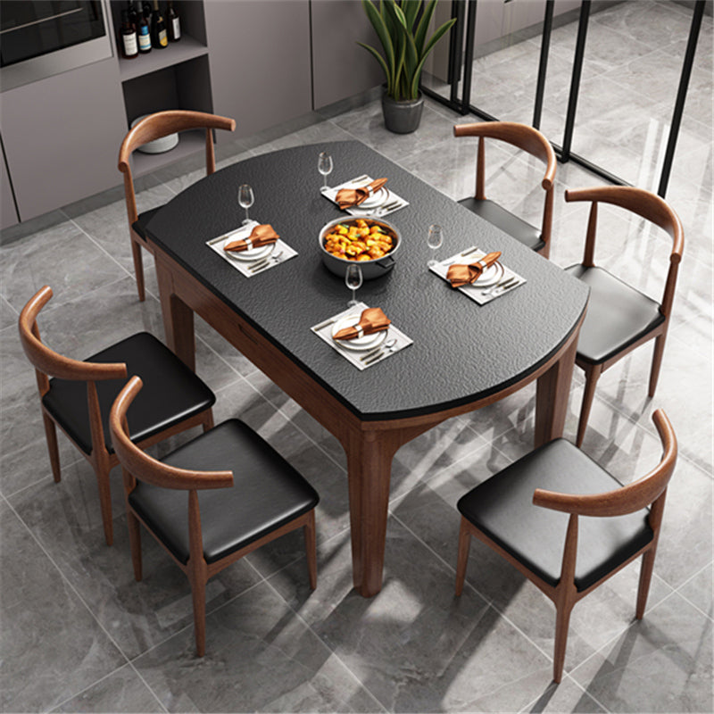 Modern Style Stone Dining Table Round 4 Legs Dining Site Table