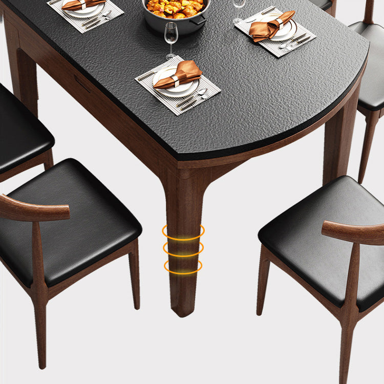 Modern Style Stone Dining Table Round 4 Legs Dining Site Table
