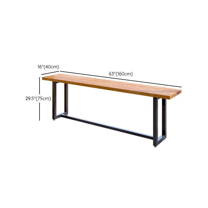 Industrial Trestle Base Dining Table Metal and Wood Dining Table
