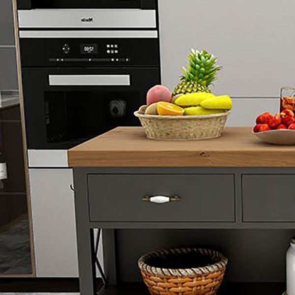 Modern Kitchen Island 3 Drawer Kitchen Island Table with Casters