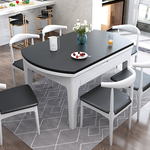 Modern Stone Scalable Dining Table Wood Base for Dining Room