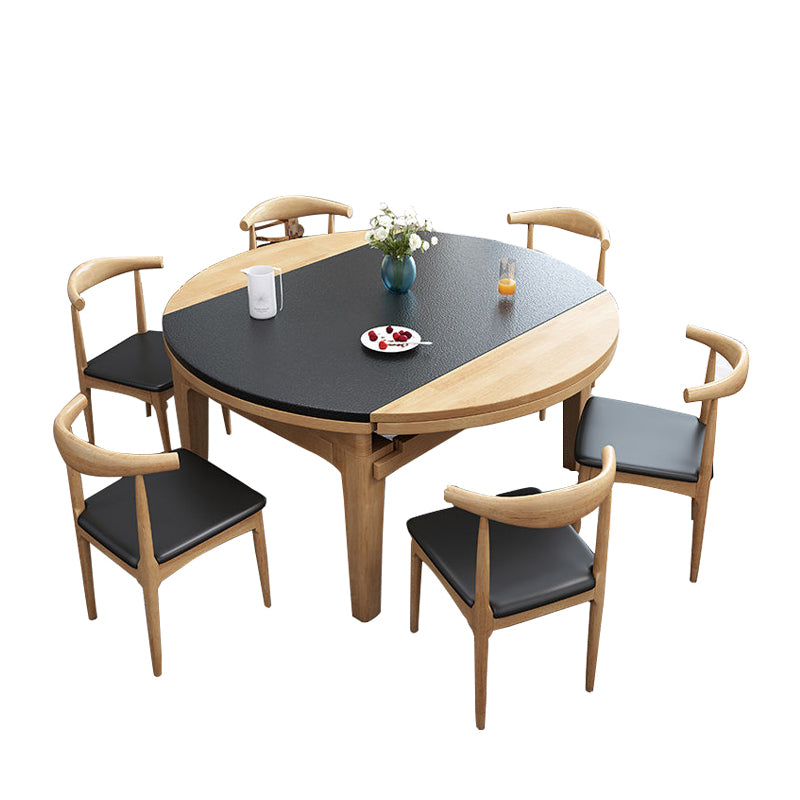 Modern Stone Scalable Dining Table Wood Base for Dining Room