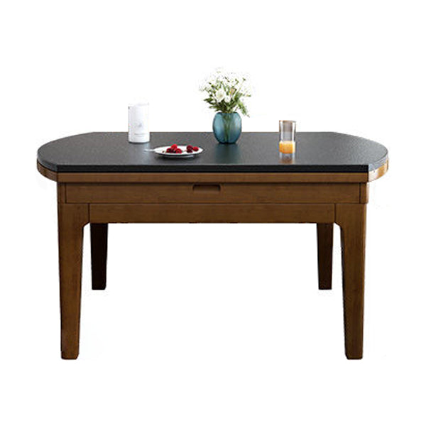 Modern Stone Scalable Dining Table Wood Base for Dining Room
