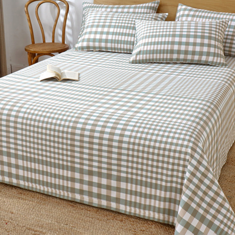 Wrinkle Resistant Sheet Color Block Non-Pilling Breathable Cotton Soft Bed Sheet Set
