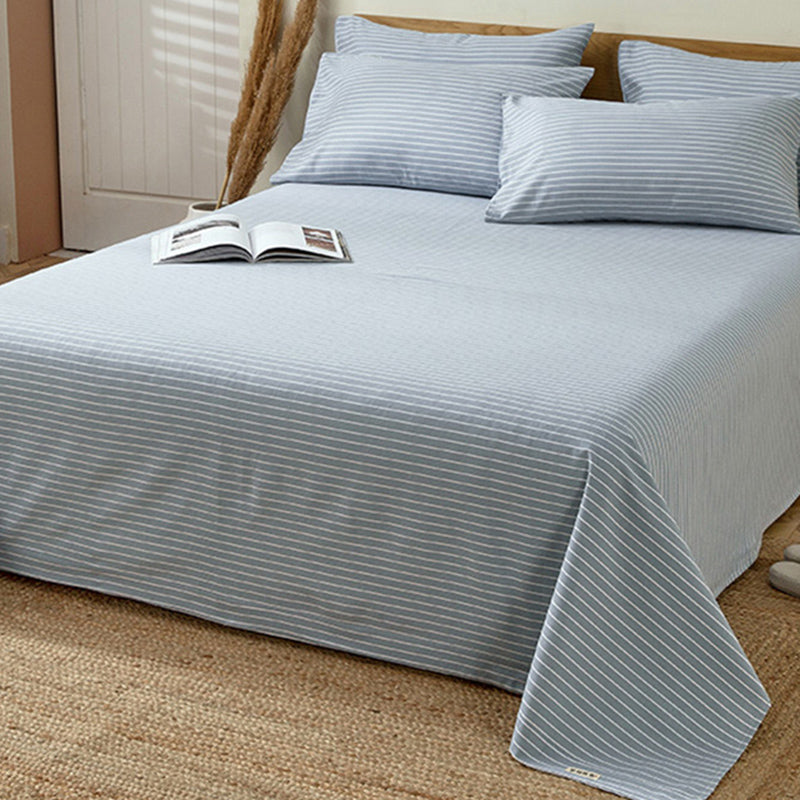 Wrinkle Resistant Sheet Color Block Non-Pilling Breathable Cotton Soft Bed Sheet Set