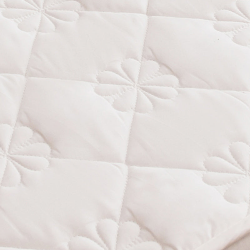 Quilted Fitted Sheet Solid Polyester Fade Resistant Non-Pilling White Fitted Sheet