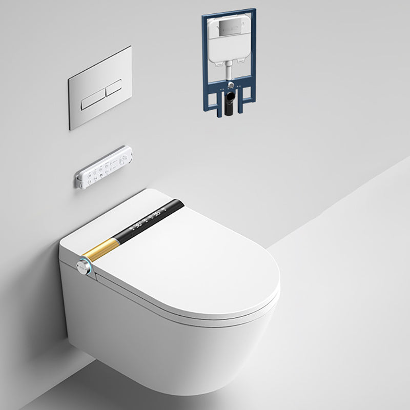 Elongated Wall Mounted Bidet Smart Bidet with Heated Seat and Warm Air Dryer