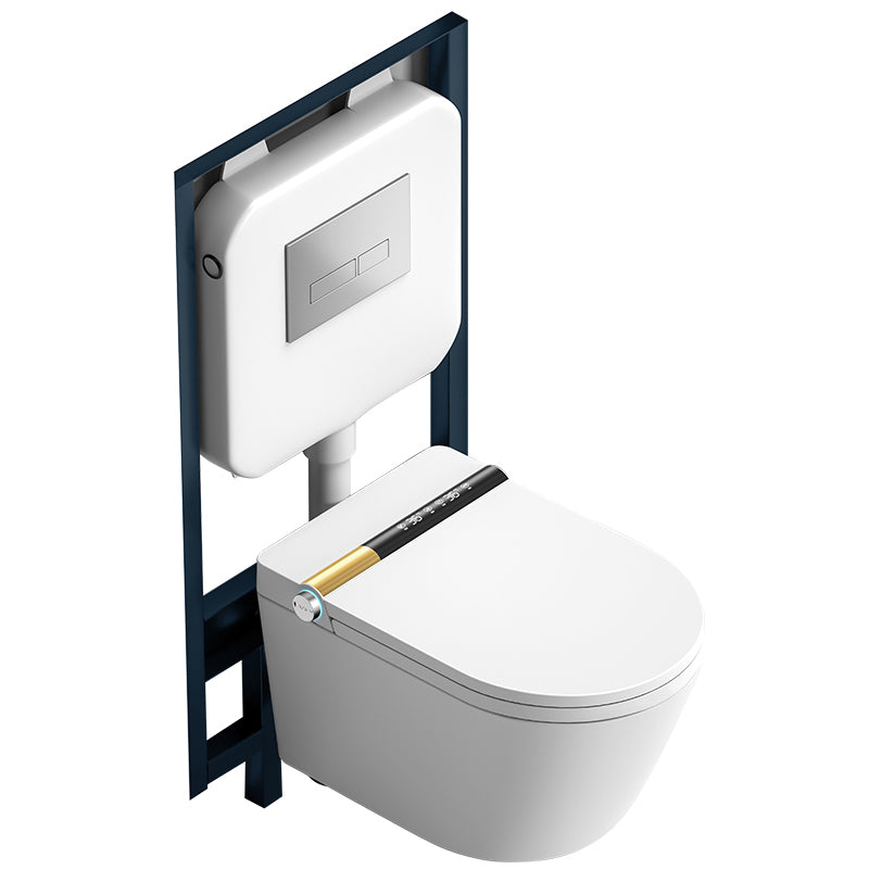 Elongated Wall Mounted Bidet Smart Bidet with Heated Seat and Warm Air Dryer