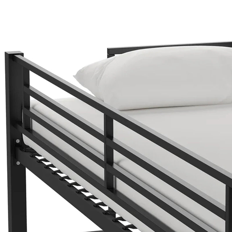 Metal Loft Bed with Built-In Ladder Scandinavian Kids Bed with Open Frame