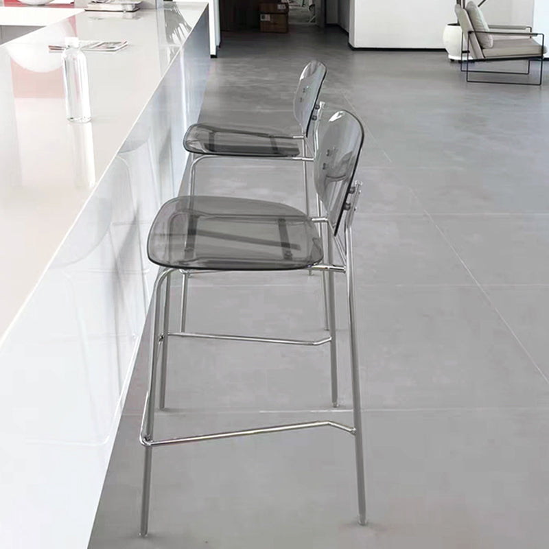 Plastic Bar Stools Industrial Style Backless Bar Stools with Footrest