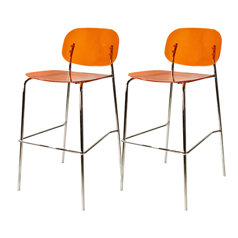 Plastic Bar Stools Industrial Style Backless Bar Stools with Footrest