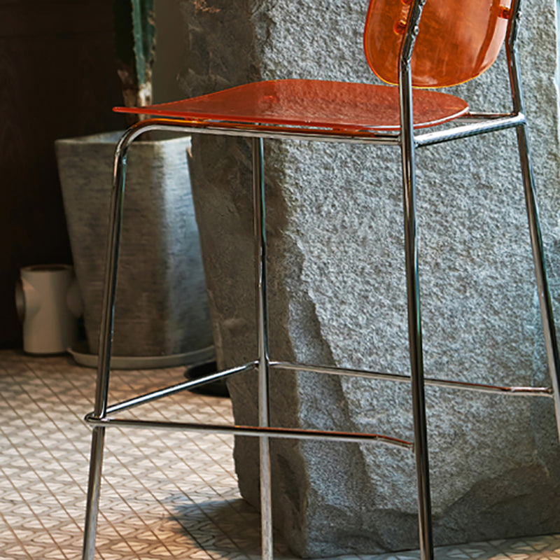 Plastic Bar Stools Industrial Style Backless Bar Stools with Footrest