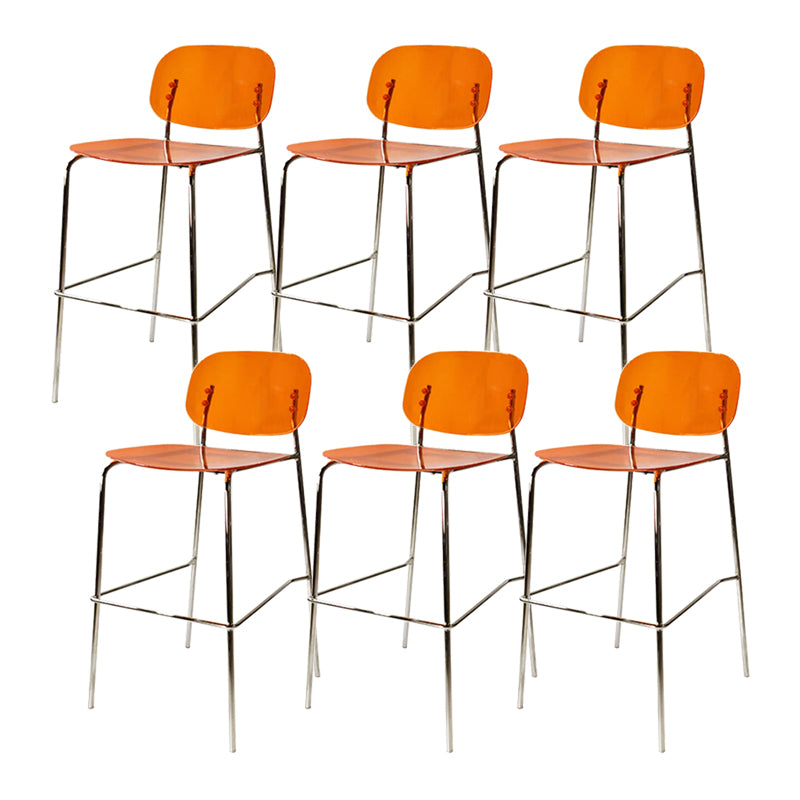 Plastic Bar Stools Industrial Style Backless Bar Stools with Footrest