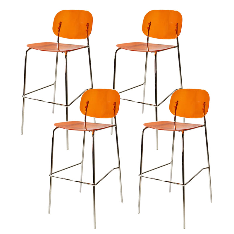 Plastic Bar Stools Industrial Style Backless Bar Stools with Footrest