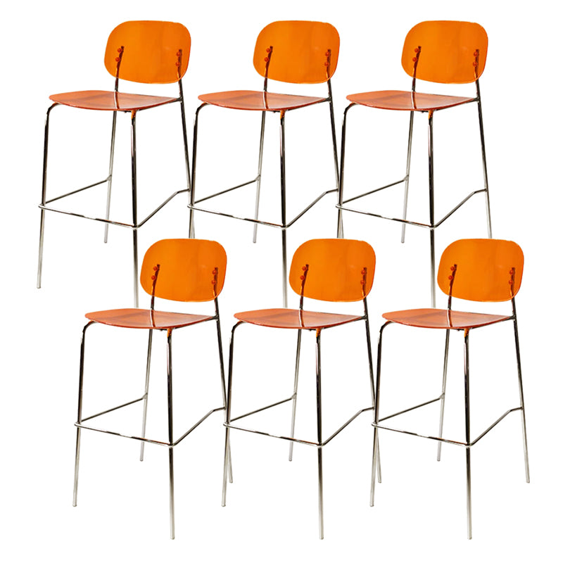 Plastic Bar Stools Industrial Style Backless Bar Stools with Footrest