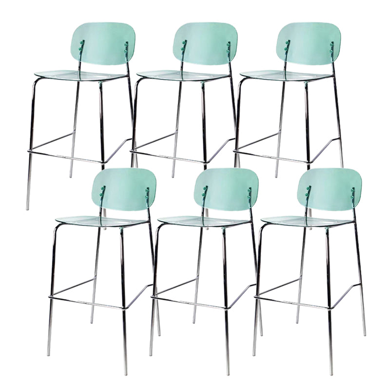 Plastic Bar Stools Industrial Style Backless Bar Stools with Footrest