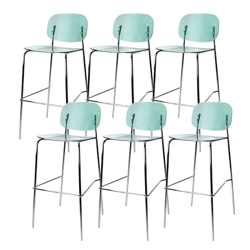 Plastic Bar Stools Industrial Style Backless Bar Stools with Footrest