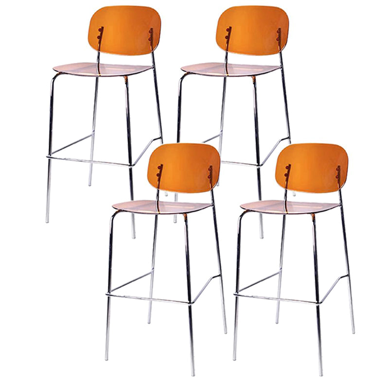 Plastic Bar Stools Industrial Style Backless Bar Stools with Footrest