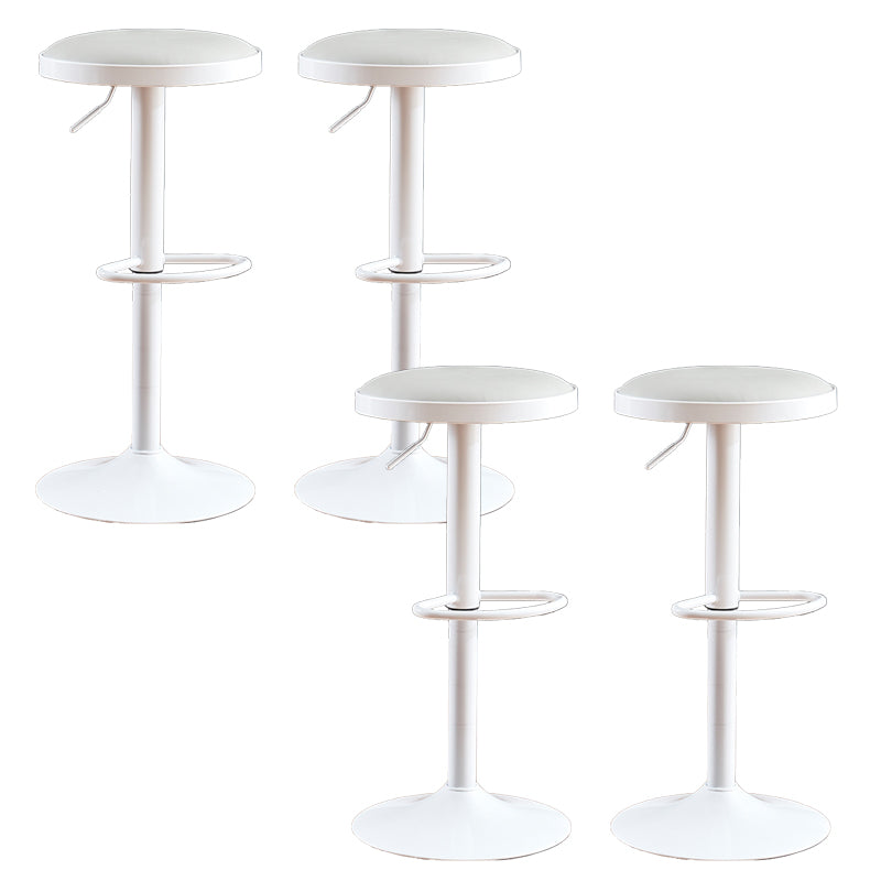 Faux Leather Barstools Adjustable Height Barstools with Footrest