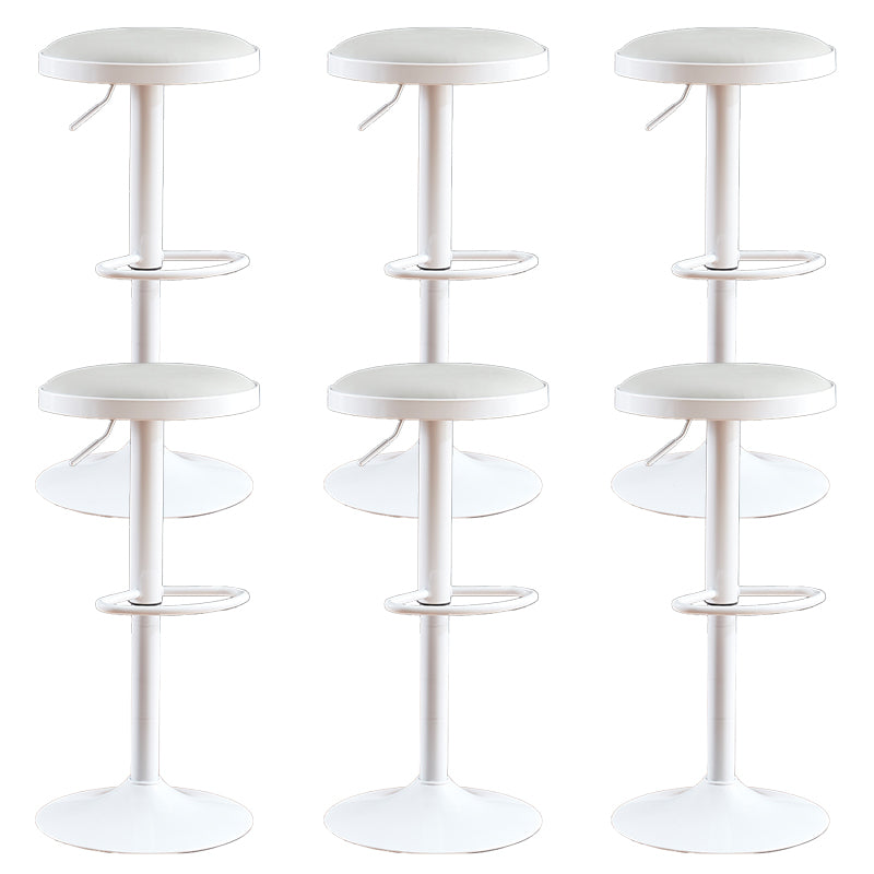 Faux Leather Barstools Adjustable Height Barstools with Footrest