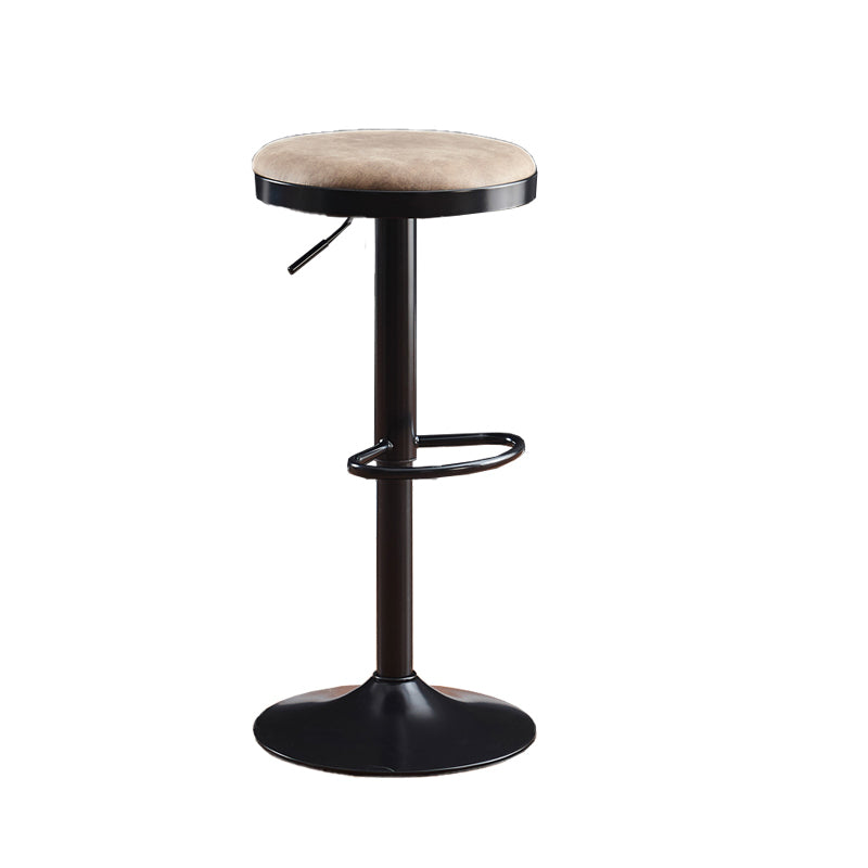 Faux Leather Barstools Adjustable Height Barstools with Footrest