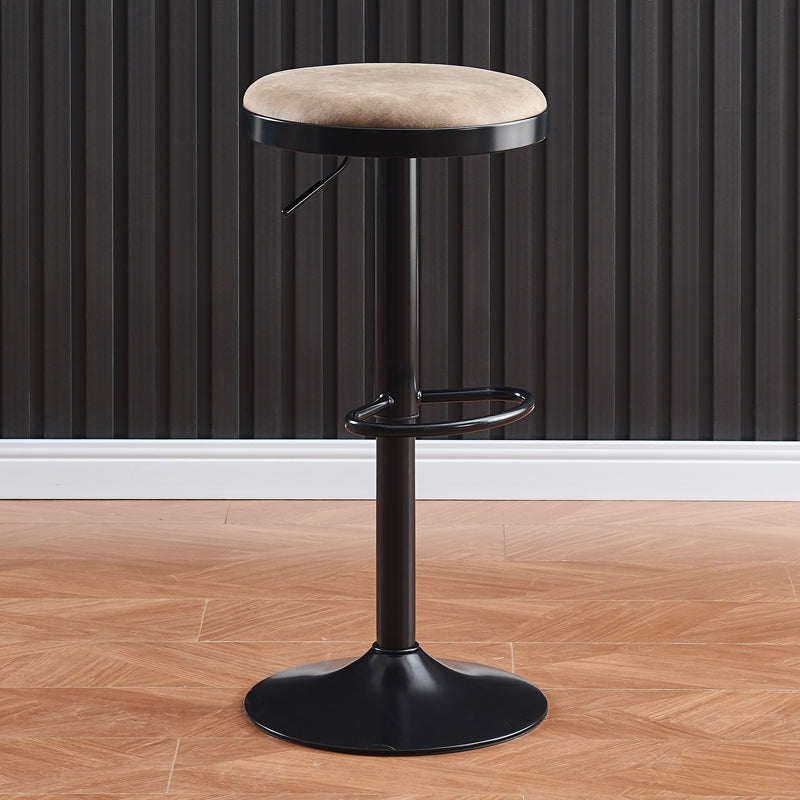 Faux Leather Barstools Adjustable Height Barstools with Footrest