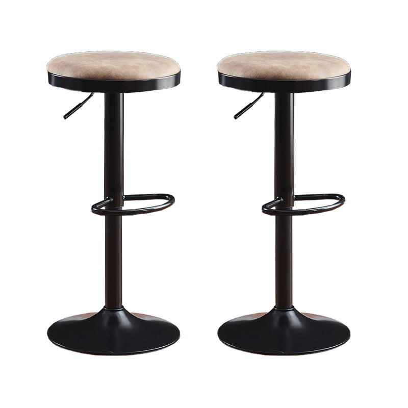 Faux Leather Barstools Adjustable Height Barstools with Footrest
