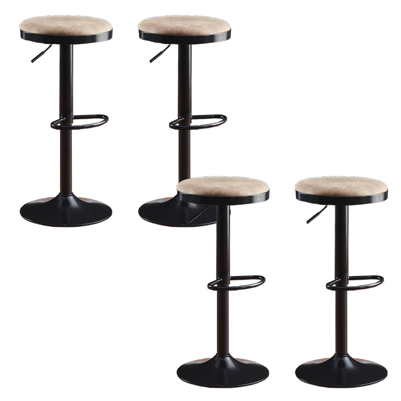 Faux Leather Barstools Adjustable Height Barstools with Footrest