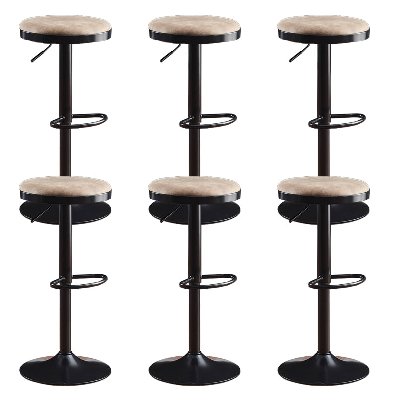Faux Leather Barstools Adjustable Height Barstools with Footrest