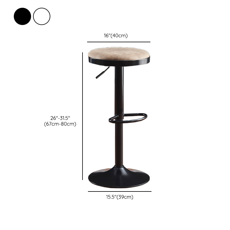 Faux Leather Barstools Adjustable Height Barstools with Footrest