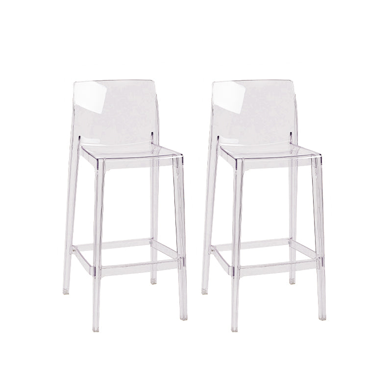 Modern Armless Backrest Counter Stool Acrylic Cashier Bar Stool with Pedal