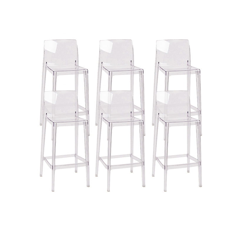 Modern Armless Backrest Counter Stool Acrylic Cashier Bar Stool with Pedal