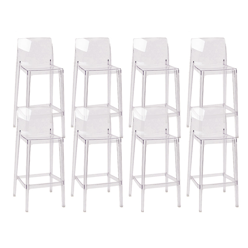 Modern Armless Backrest Counter Stool Acrylic Cashier Bar Stool with Pedal