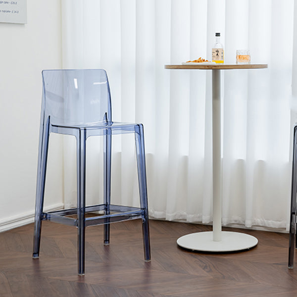 Modern Armless Backrest Counter Stool Acrylic Cashier Bar Stool with Pedal