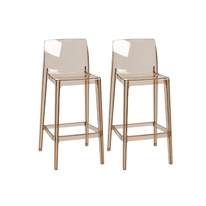 Modern Armless Backrest Counter Stool Acrylic Cashier Bar Stool with Pedal