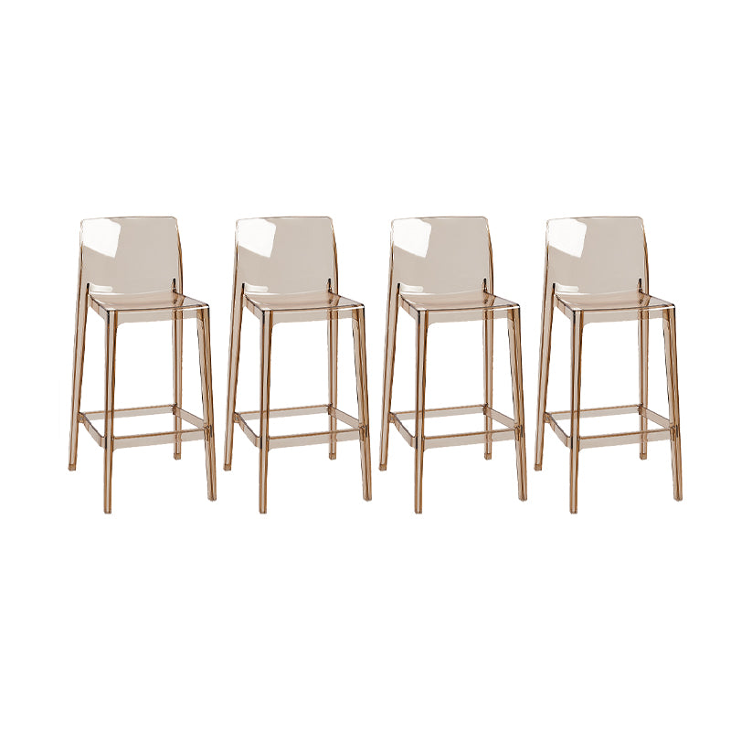 Modern Armless Backrest Counter Stool Acrylic Cashier Bar Stool with Pedal