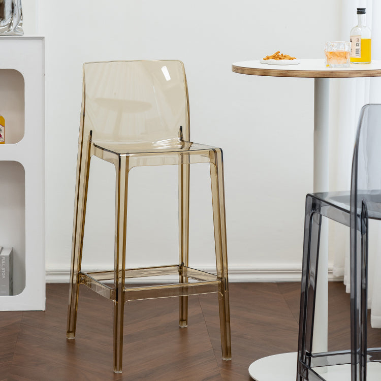 Modern Armless Backrest Counter Stool Acrylic Cashier Bar Stool with Pedal