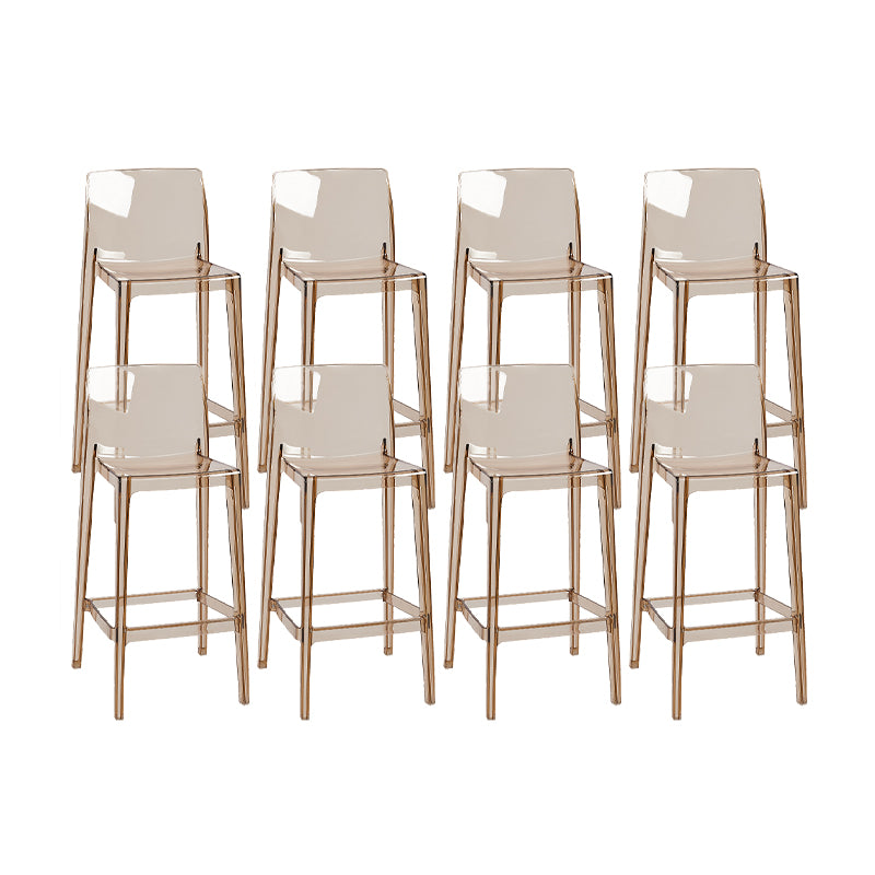 Modern Armless Backrest Counter Stool Acrylic Cashier Bar Stool with Pedal