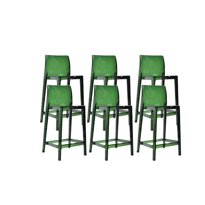 Modern Armless Backrest Counter Stool Acrylic Cashier Bar Stool with Pedal