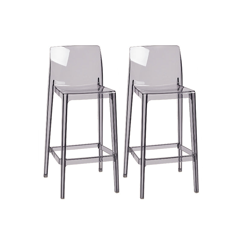 Modern Armless Backrest Counter Stool Acrylic Cashier Bar Stool with Pedal