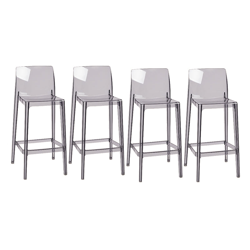 Modern Armless Backrest Counter Stool Acrylic Cashier Bar Stool with Pedal