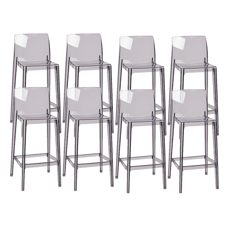 Modern Armless Backrest Counter Stool Acrylic Cashier Bar Stool with Pedal